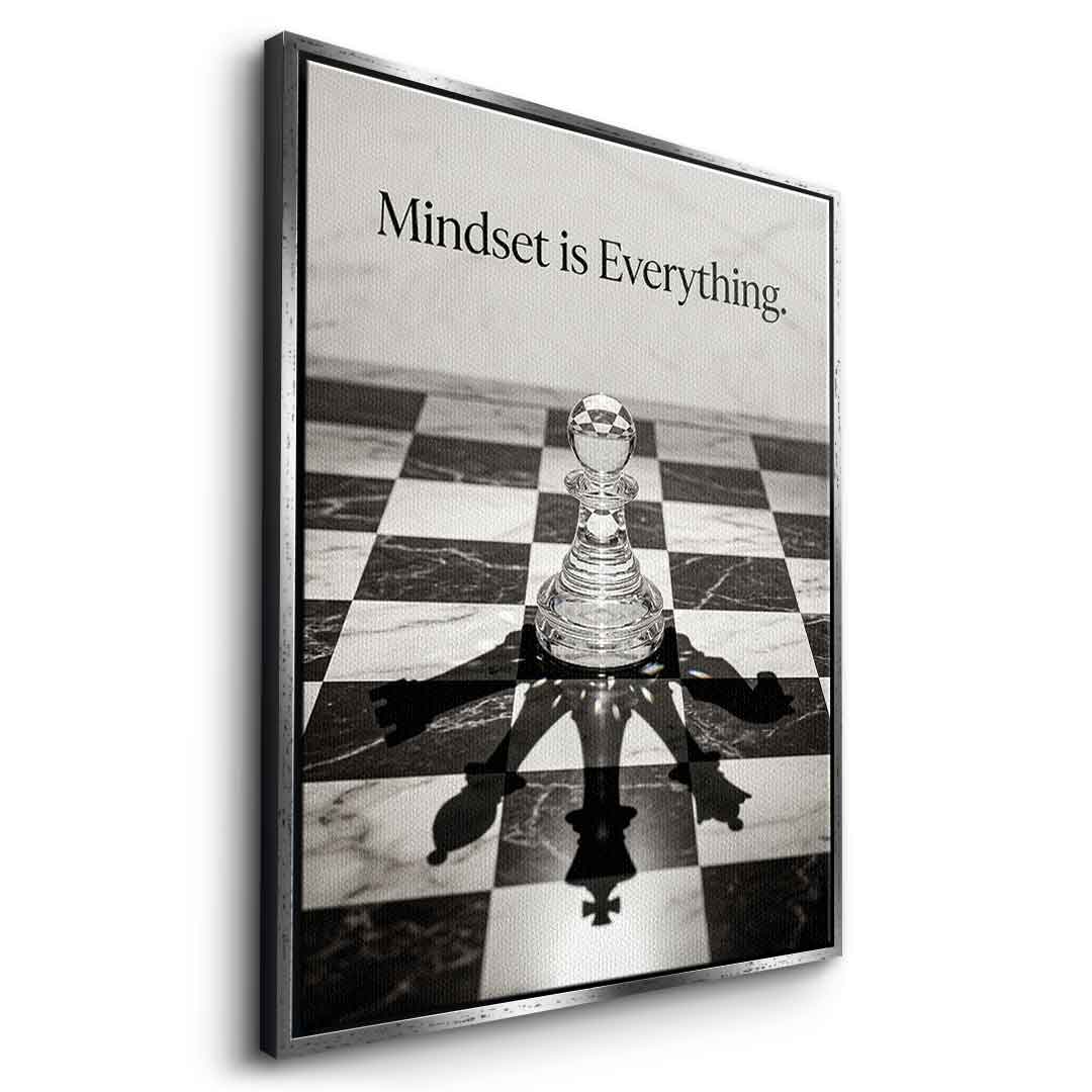 DOTCOMCANVAS Mindset is Everything Leinwandbild Seitenansicht Weiß Rahmen
