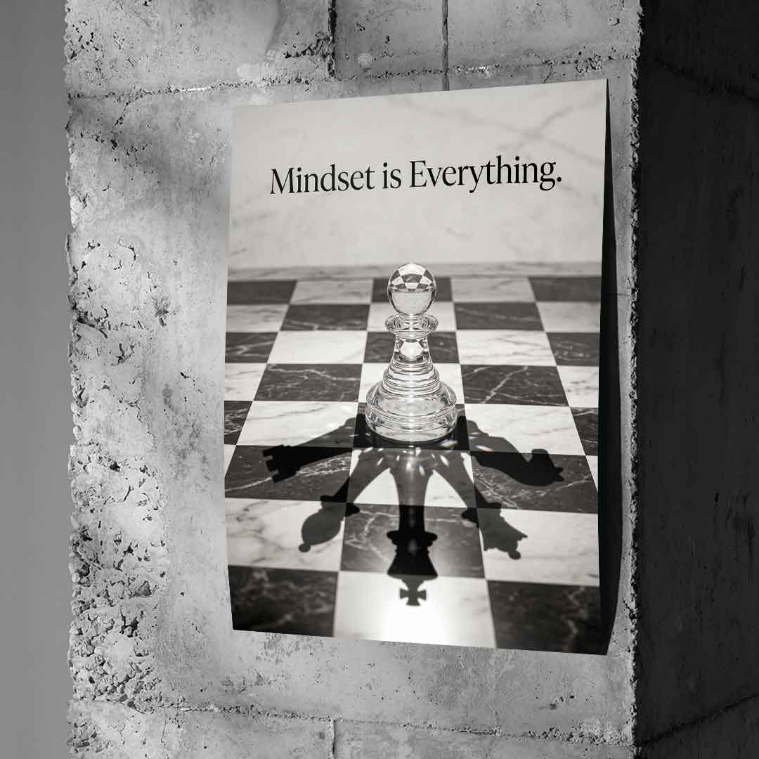 DOTCOMCANVAS Mindset is Everything Poster an Betonwand