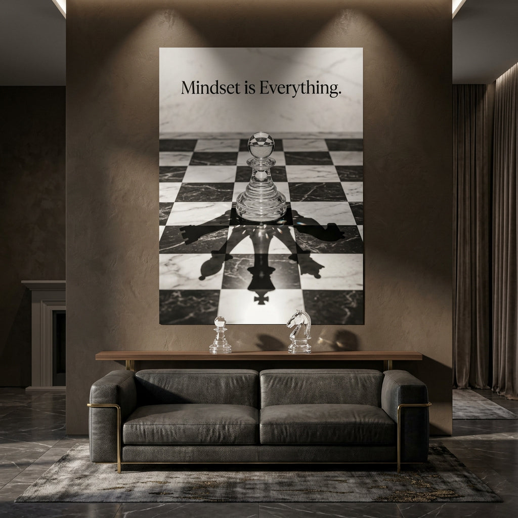 DOTCOMCANVAS Mindset is Everything Poster Raum-Mockup Wohnzimmer