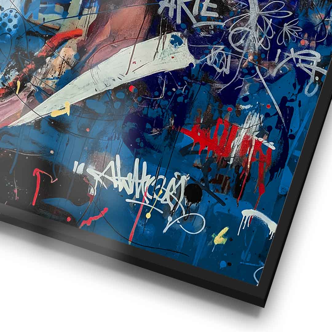 DOTCOMCANVAS Merlin Graffiti Poster Detail Rahmen
