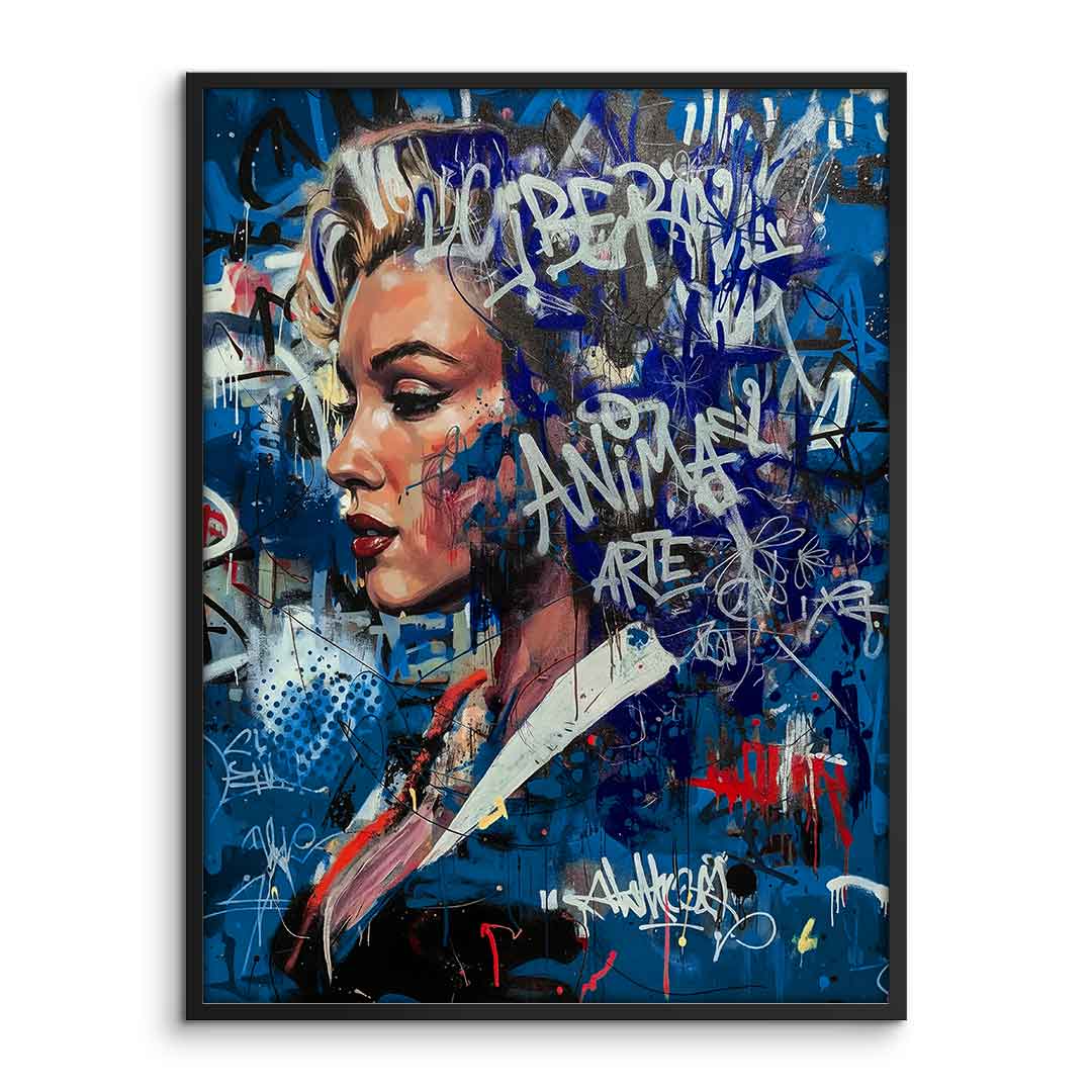 DOTCOMCANVAS Merlin Graffiti Poster mit Rahmen Hochformat