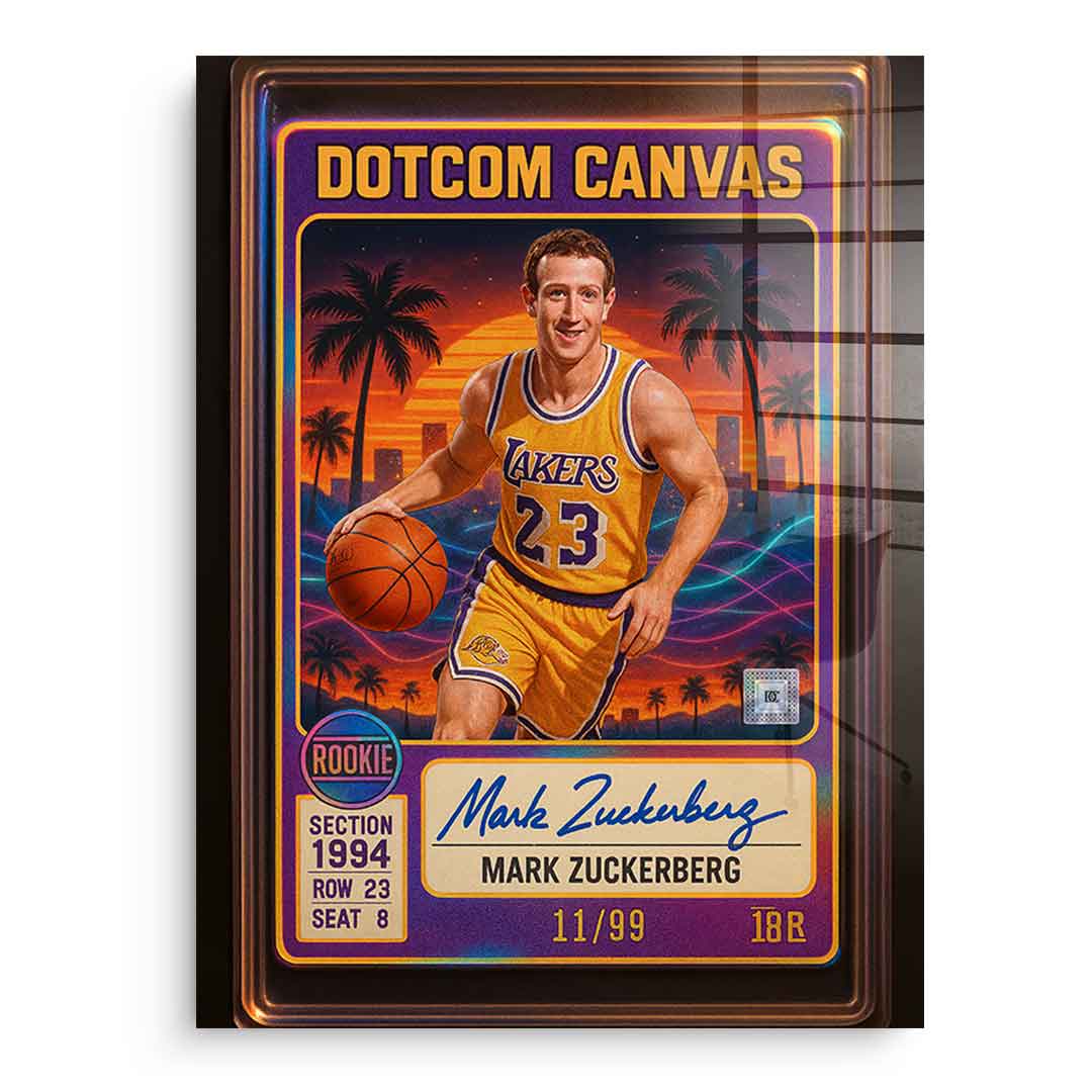 DOTCOMCANVAS Mark Zuckerberg Basketball Card Acrylglasbild Frontansicht Ohne Rahmen
