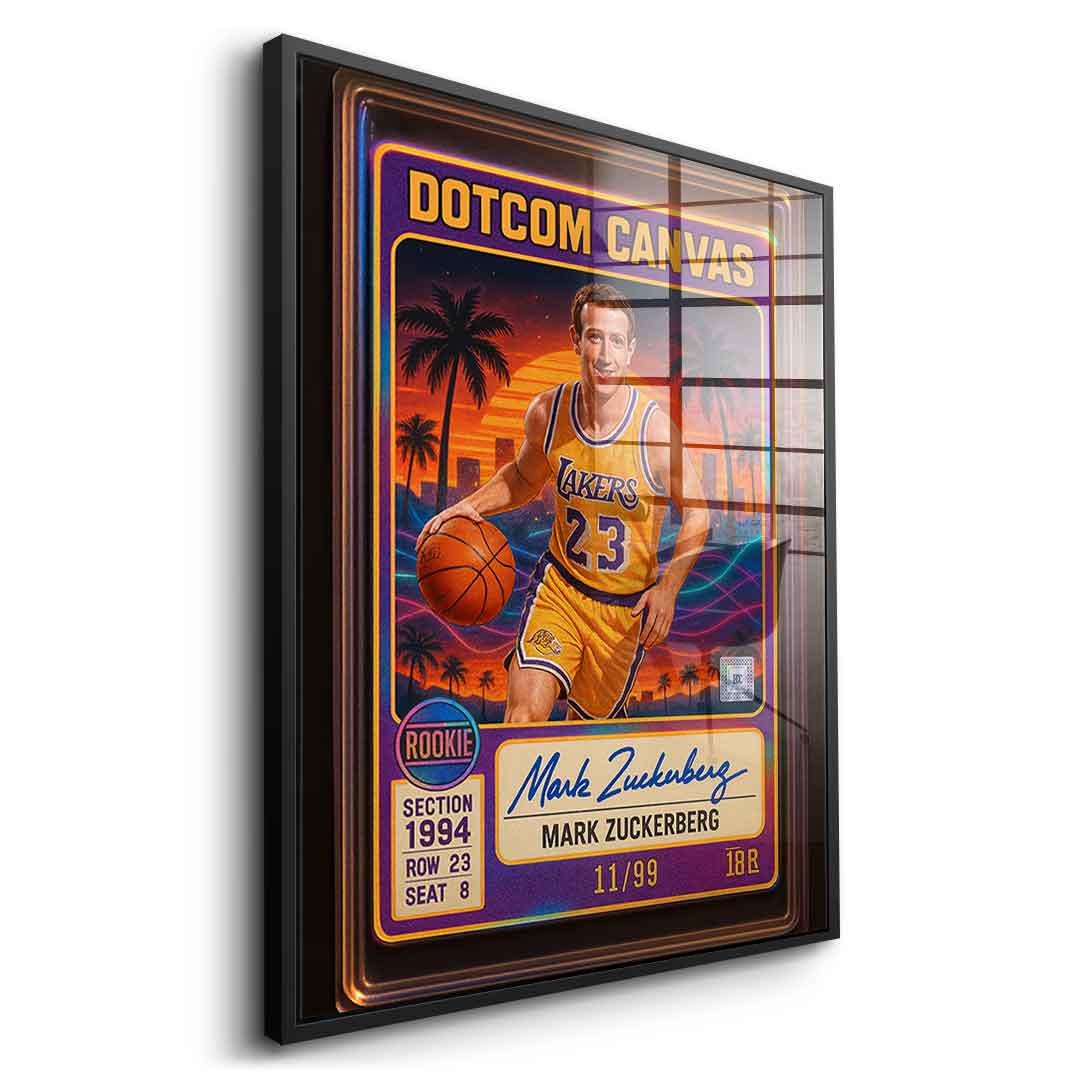 DOTCOMCANVAS Mark Zuckerberg Basketball Card Acrylglasbild Seitenansicht Schwarz