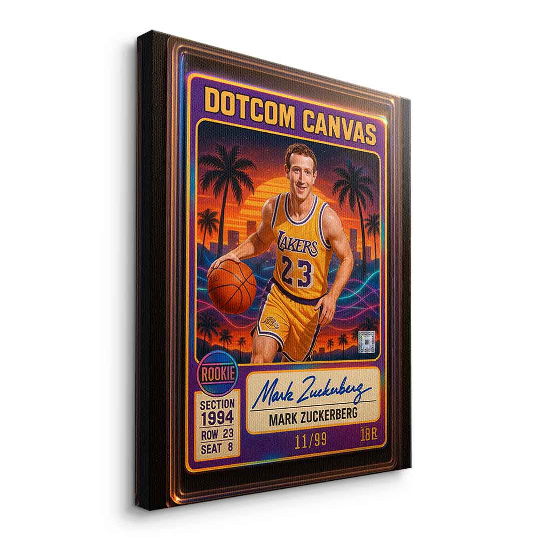 DOTCOMCANVAS Mark Zuckerberg Basketball Card Leinwandbild Seitenansicht Ohne Rahmen