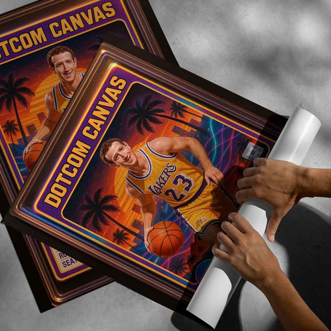 DOTCOMCANVAS Mark Zuckerberg Basketball Card Poster Roll-up Ansicht