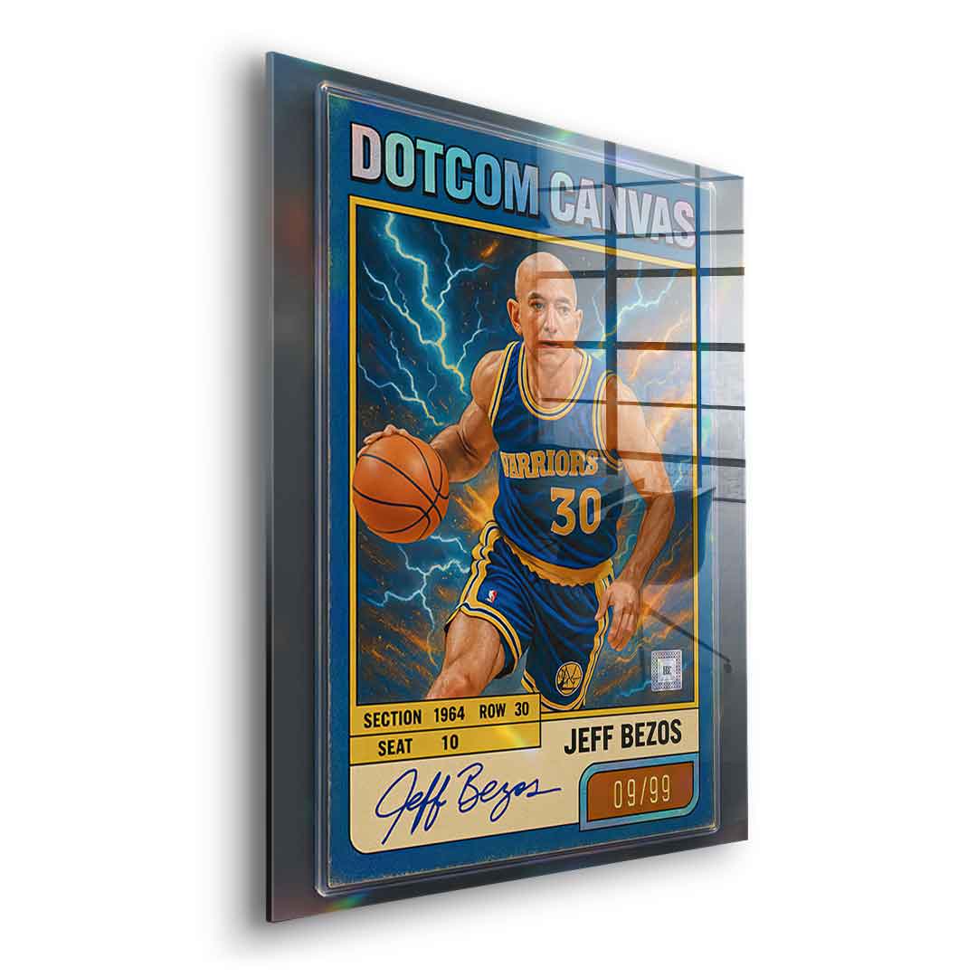 DOTCOMCANVAS® Jeff Bezos Basketball Card Acrylglasbild ohne Rahmen Seitenansicht