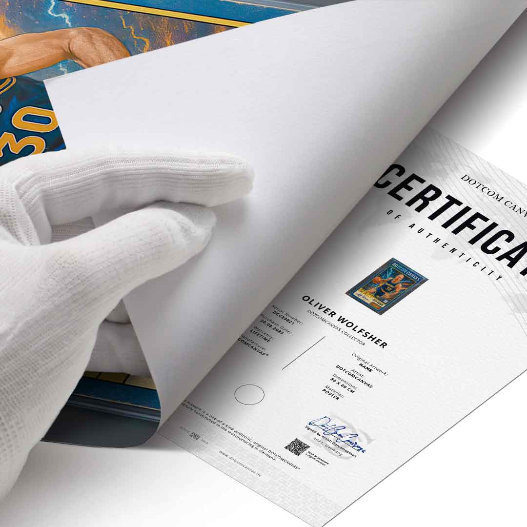 DOTCOMCANVAS® Jeff Bezos Basketball Card Poster Echtheitszertifikat