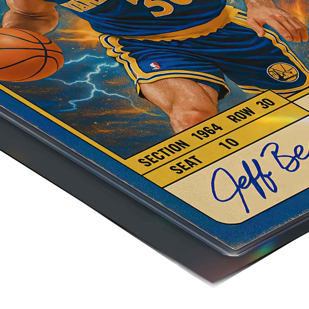 DOTCOMCANVAS® Jeff Bezos Basketball Card Poster Eckendetail