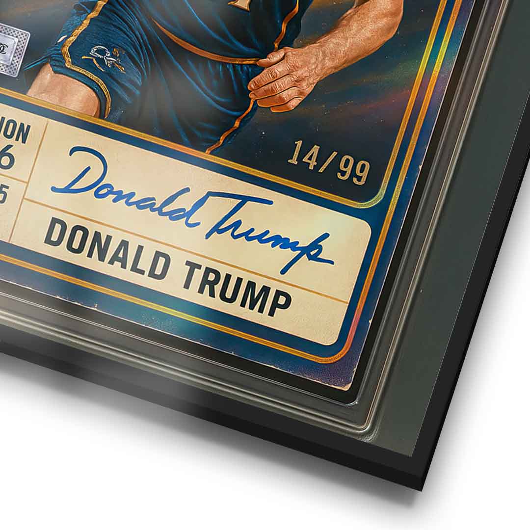 DOTCOMCANVAS Donald Trump Basketball Card Poster - Detail Rahmen