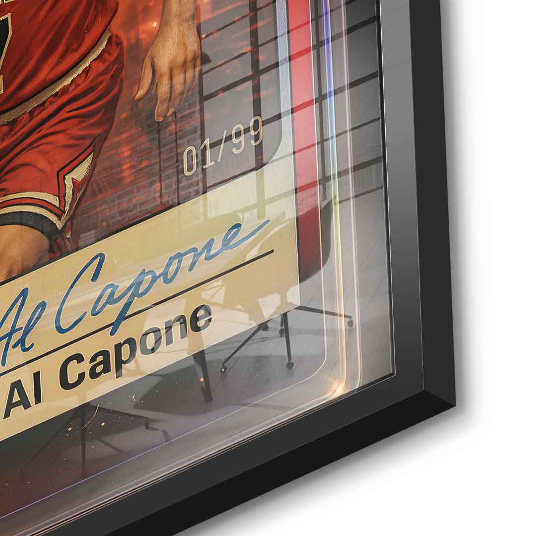 DOTCOMCANVAS Al Capone Basketball Card Acrylglasbild Detail Schwarz
