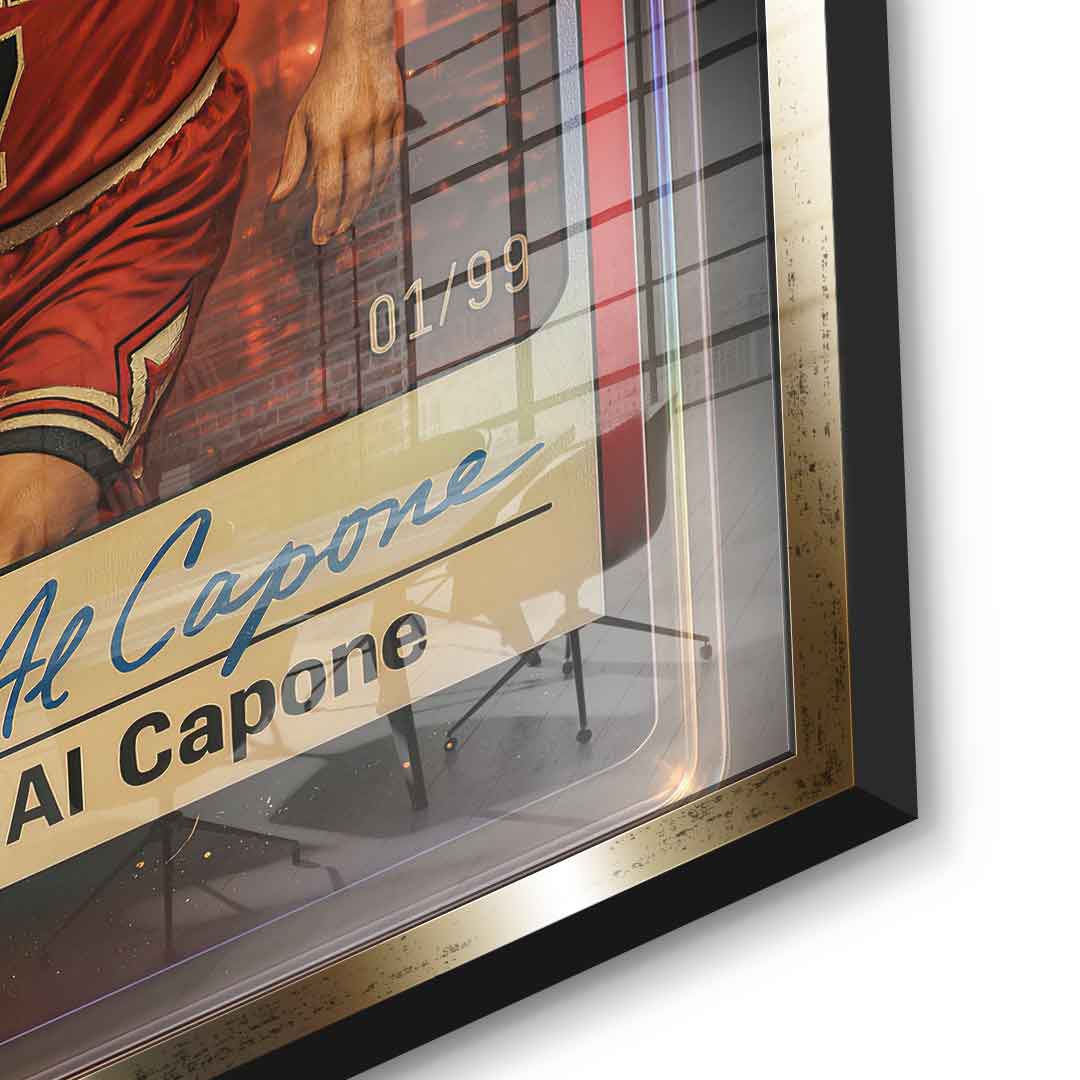DOTCOMCANVAS Al Capone Basketball Card Acrylglasbild Detail Gold