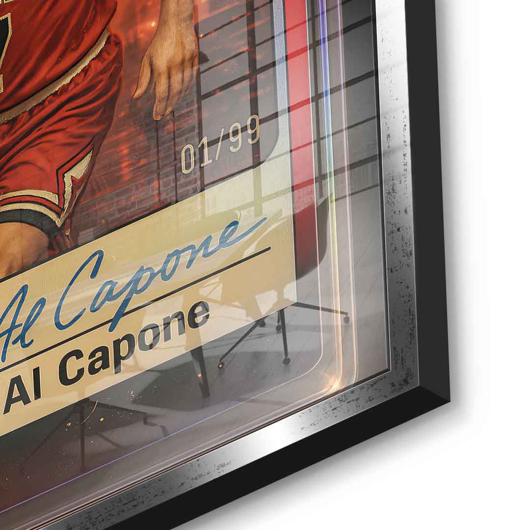 DOTCOMCANVAS Al Capone Basketball Card Acrylglasbild Detail Silber