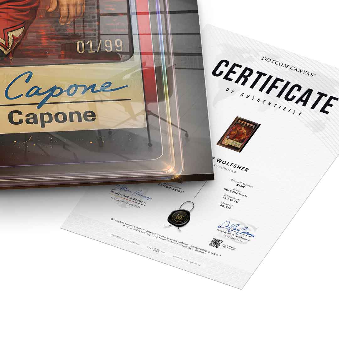 DOTCOMCANVAS Al Capone Basketball Card Acrylglasbild Echtheitszertifikat