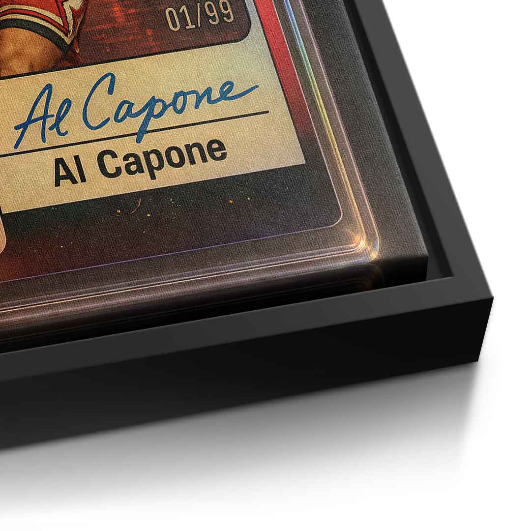 DOTCOMCANVAS Al Capone Basketball Card Leinwandbild Detail Schwarz