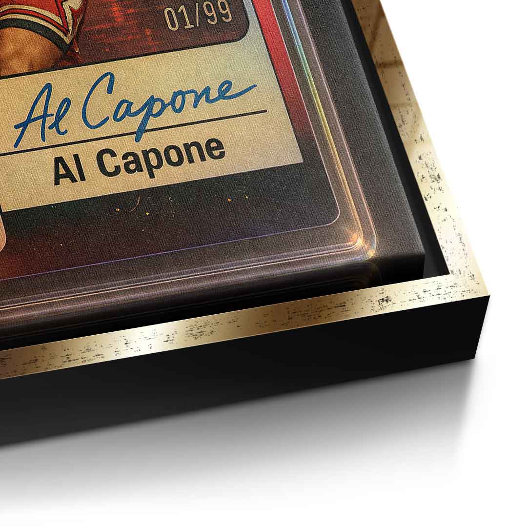 DOTCOMCANVAS Al Capone Basketball Card Leinwandbild Detail Gold