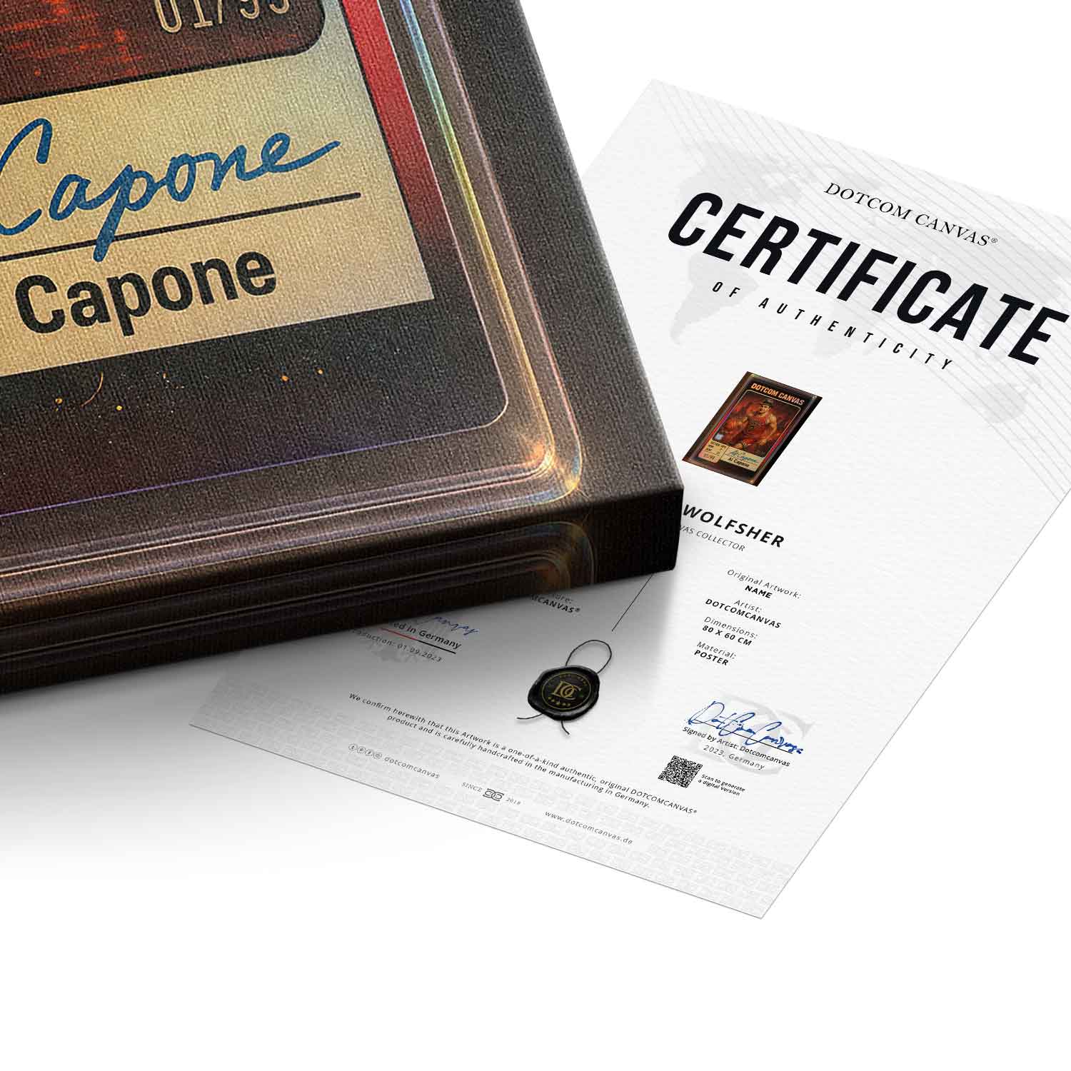 DOTCOMCANVAS Al Capone Basketball Card Leinwandbild Echtheitszertifikat