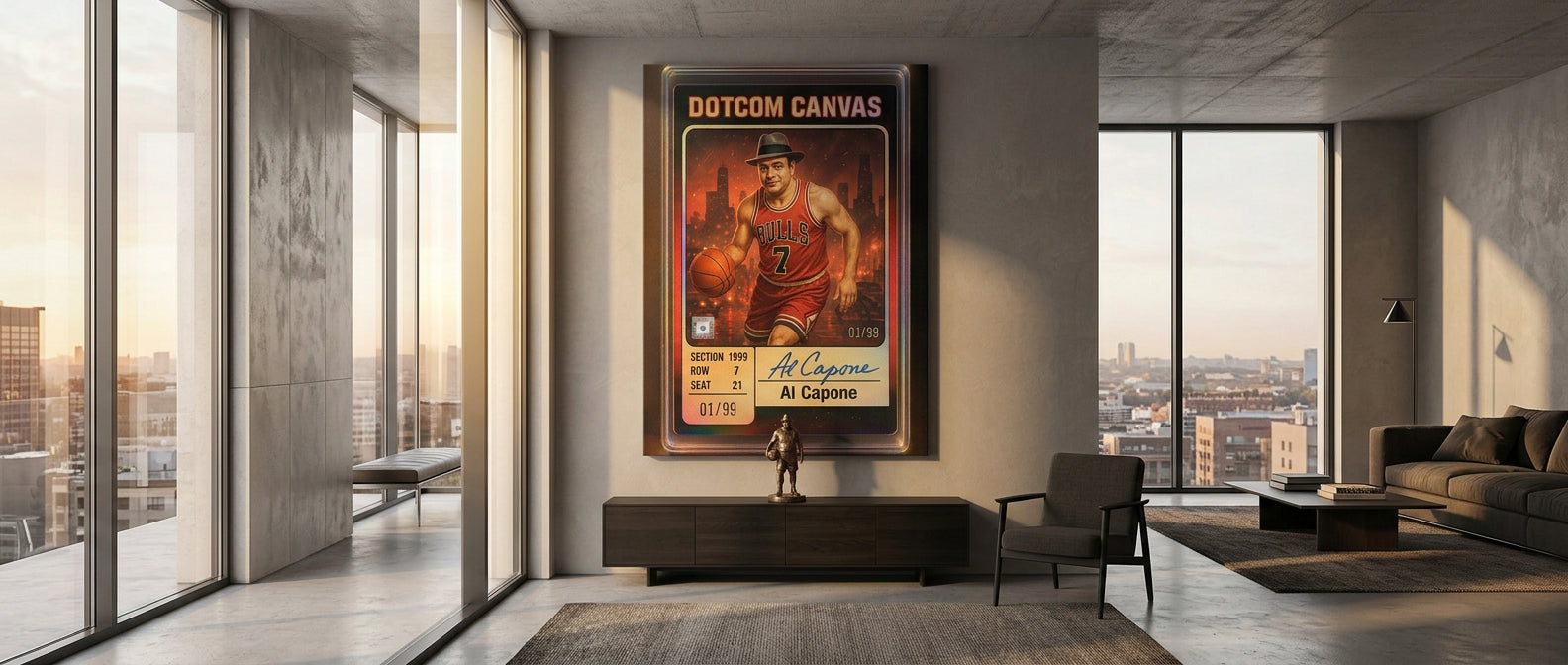 DOTCOMCANVAS Al Capone Basketball Card Canvas Website Banner