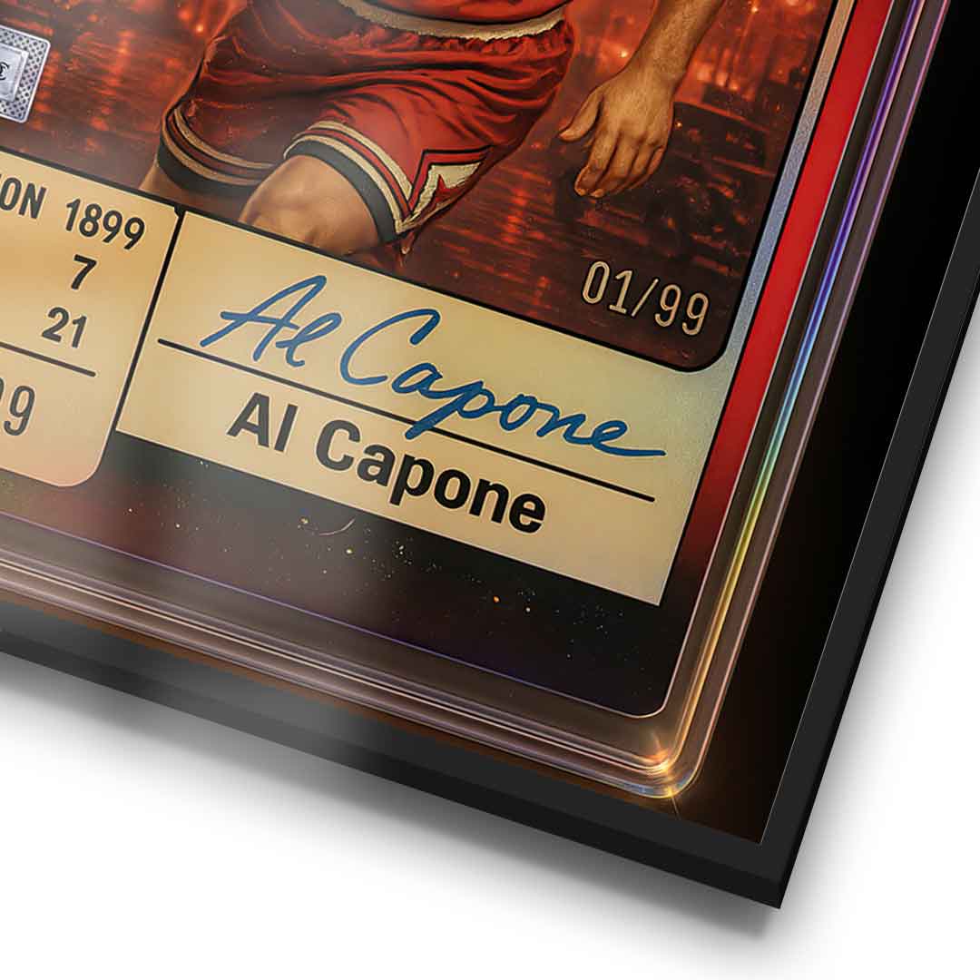 DOTCOMCANVAS Al Capone Basketball Card Poster Detail Frame Vertikal