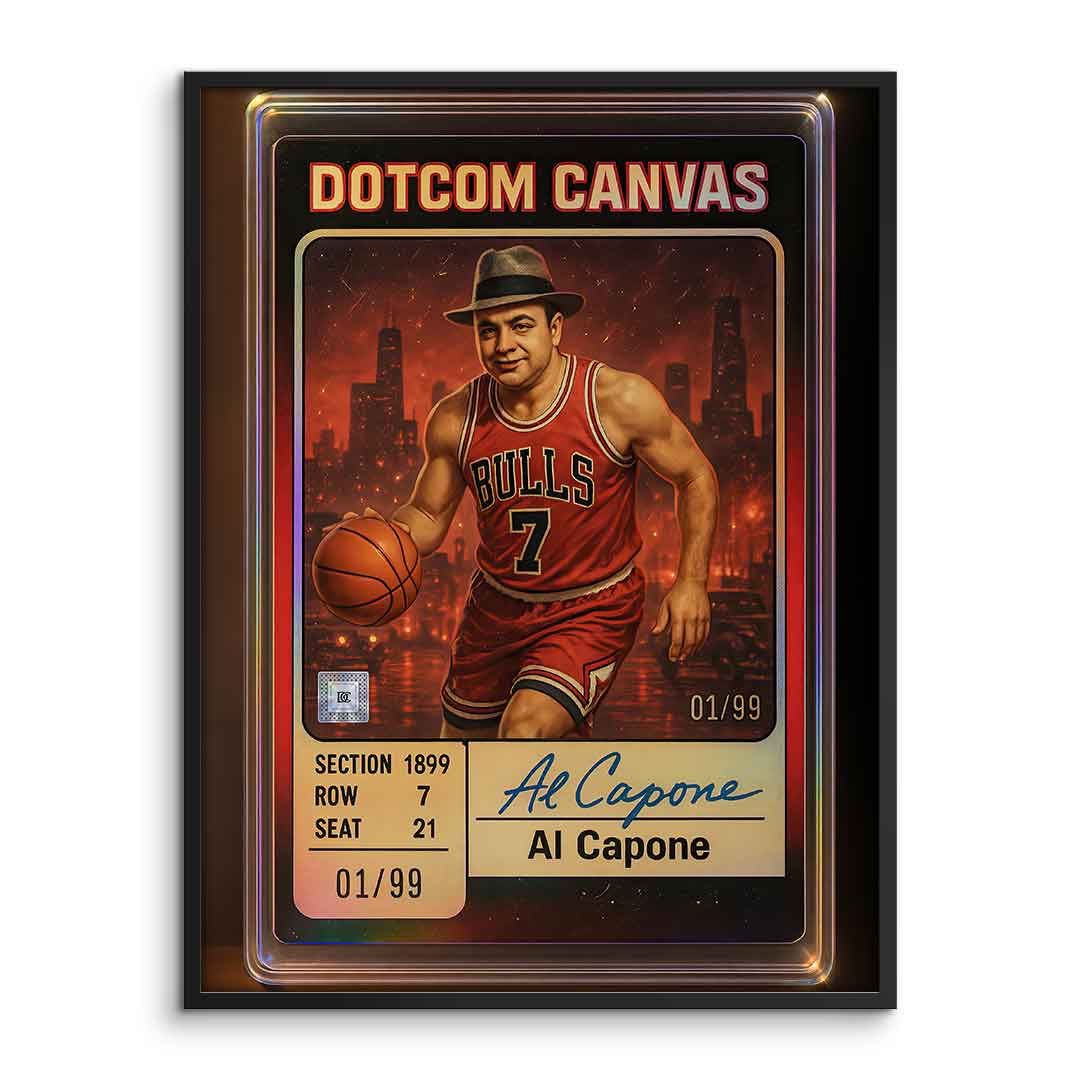 DOTCOMCANVAS Al Capone Basketball Card Poster Frame Vertikal Front