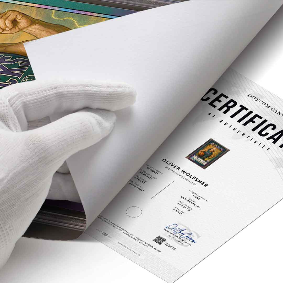 DOTCOMCANVAS® Benjamin Franklin Basketball Card Poster Echtheitszertifikat