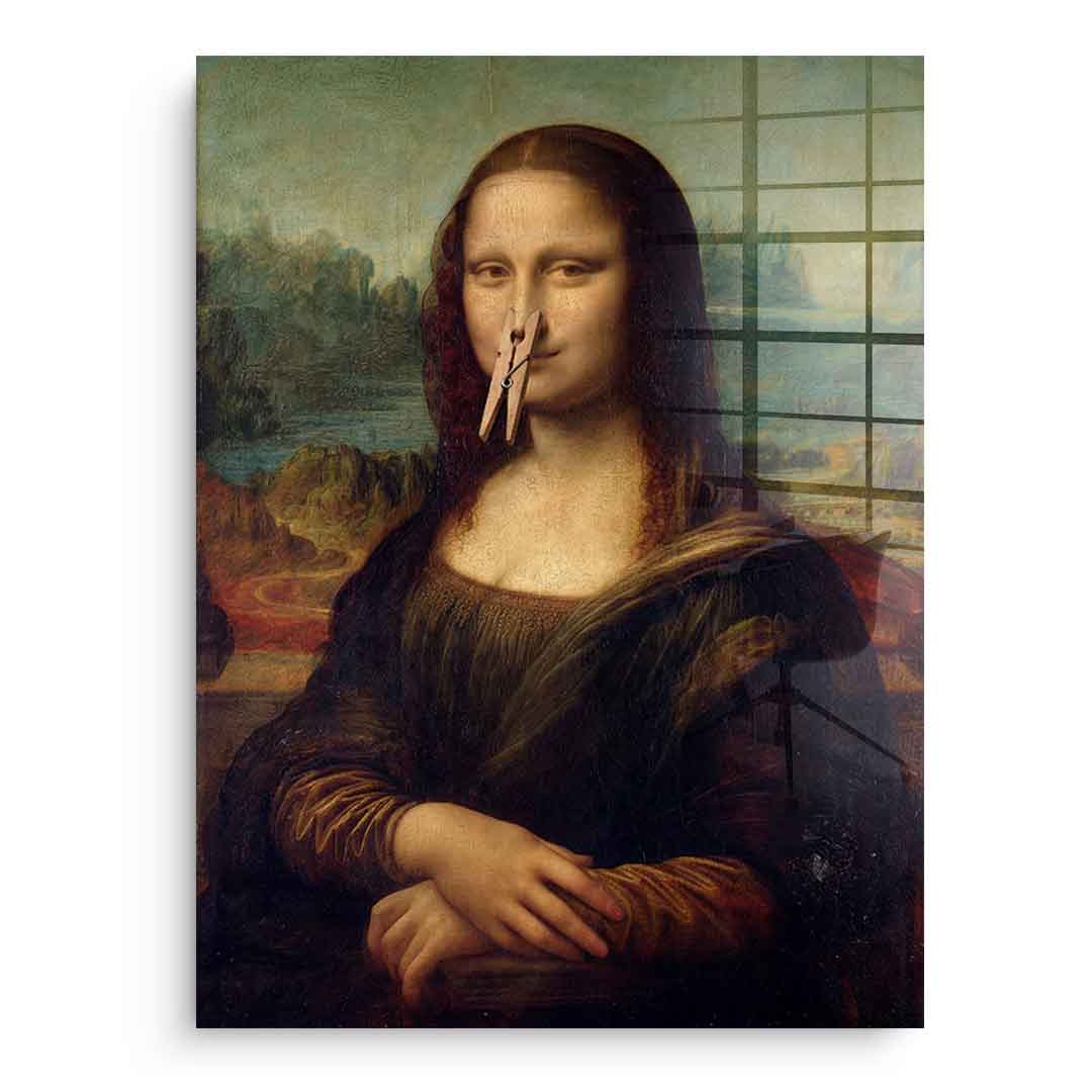 DOTCOMCANVAS Mona Lisa 2 for Toilett Acrylglasbild – Humor Klassik WC Wandbild