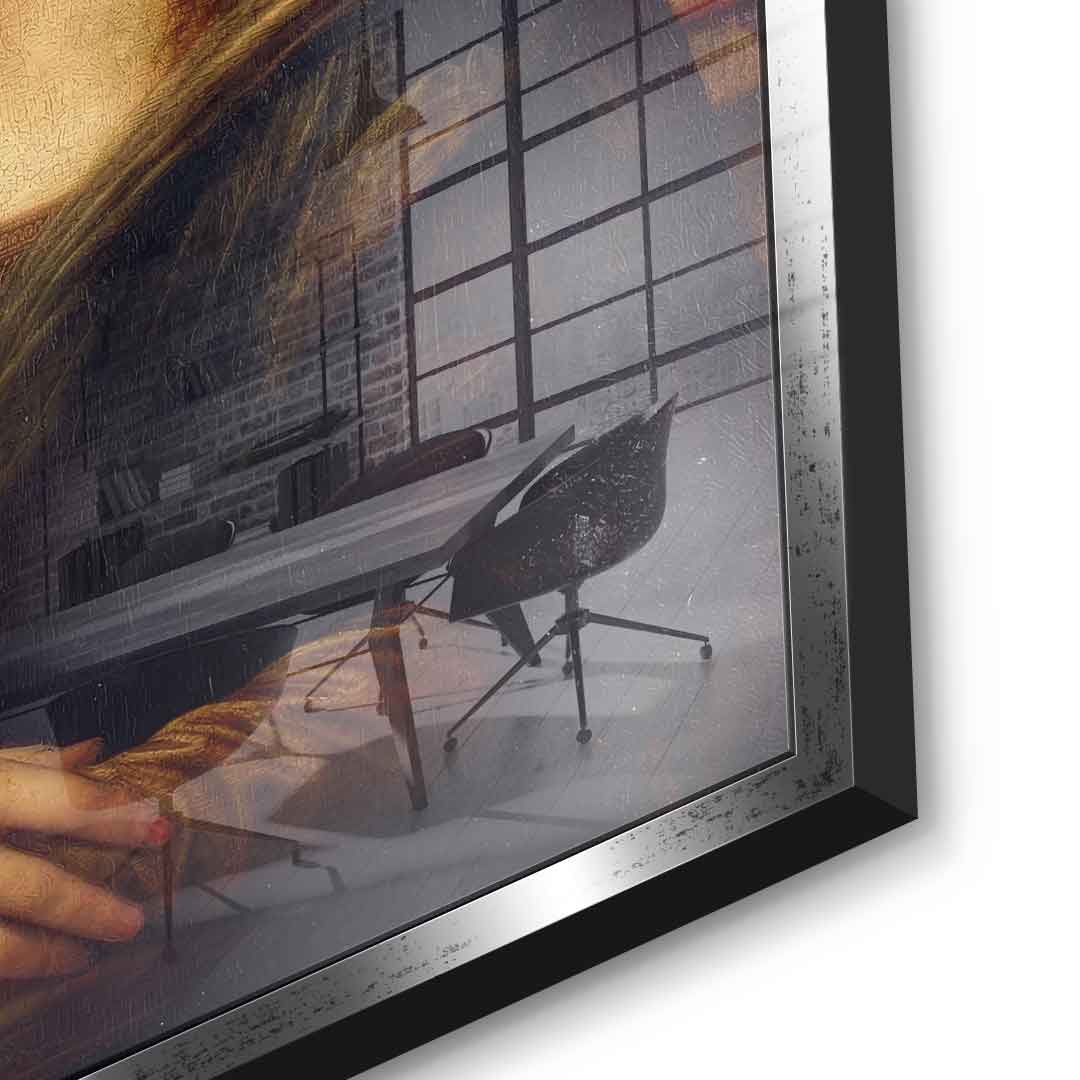 DOTCOMCANVAS Mona Lisa 2 for Toilett Acrylglasbild – Humor Klassik WC Wandbild