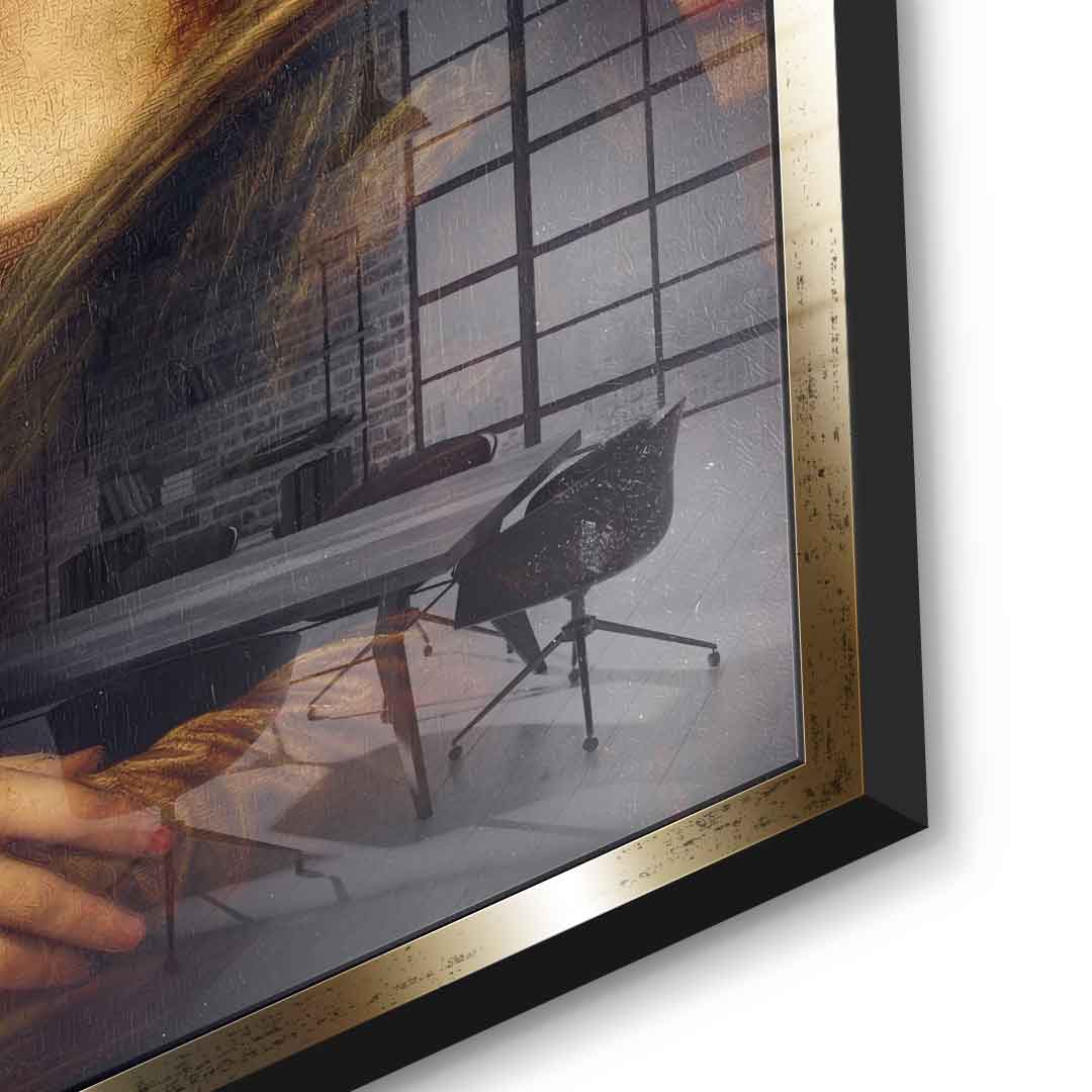 DOTCOMCANVAS Mona Lisa 2 for Toilett Acrylglasbild – Humor Klassik WC Wandbild