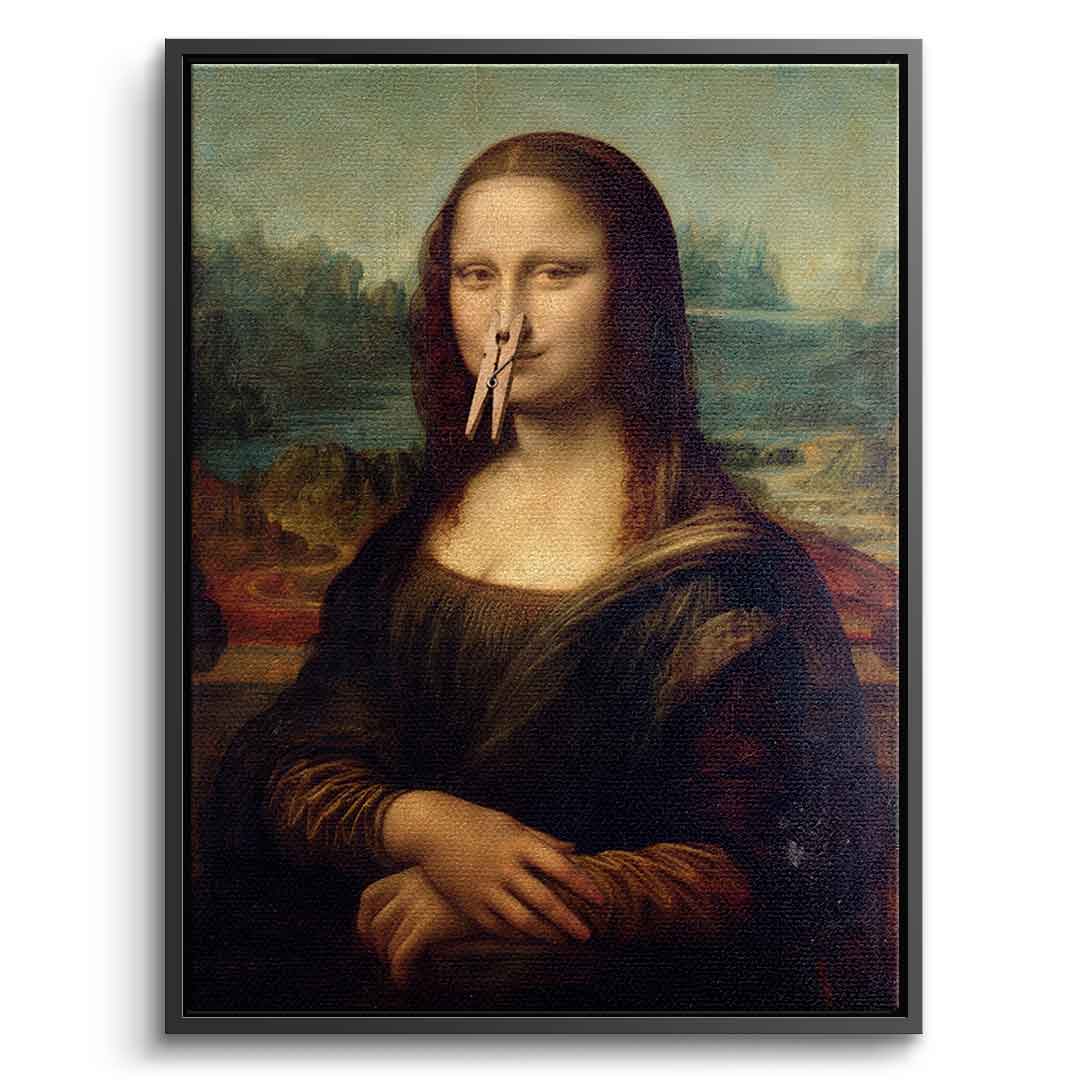 DOTCOMCANVAS Mona Lisa 2 for Toilett Leinwandbild – Humor Klassik WC Wandbild