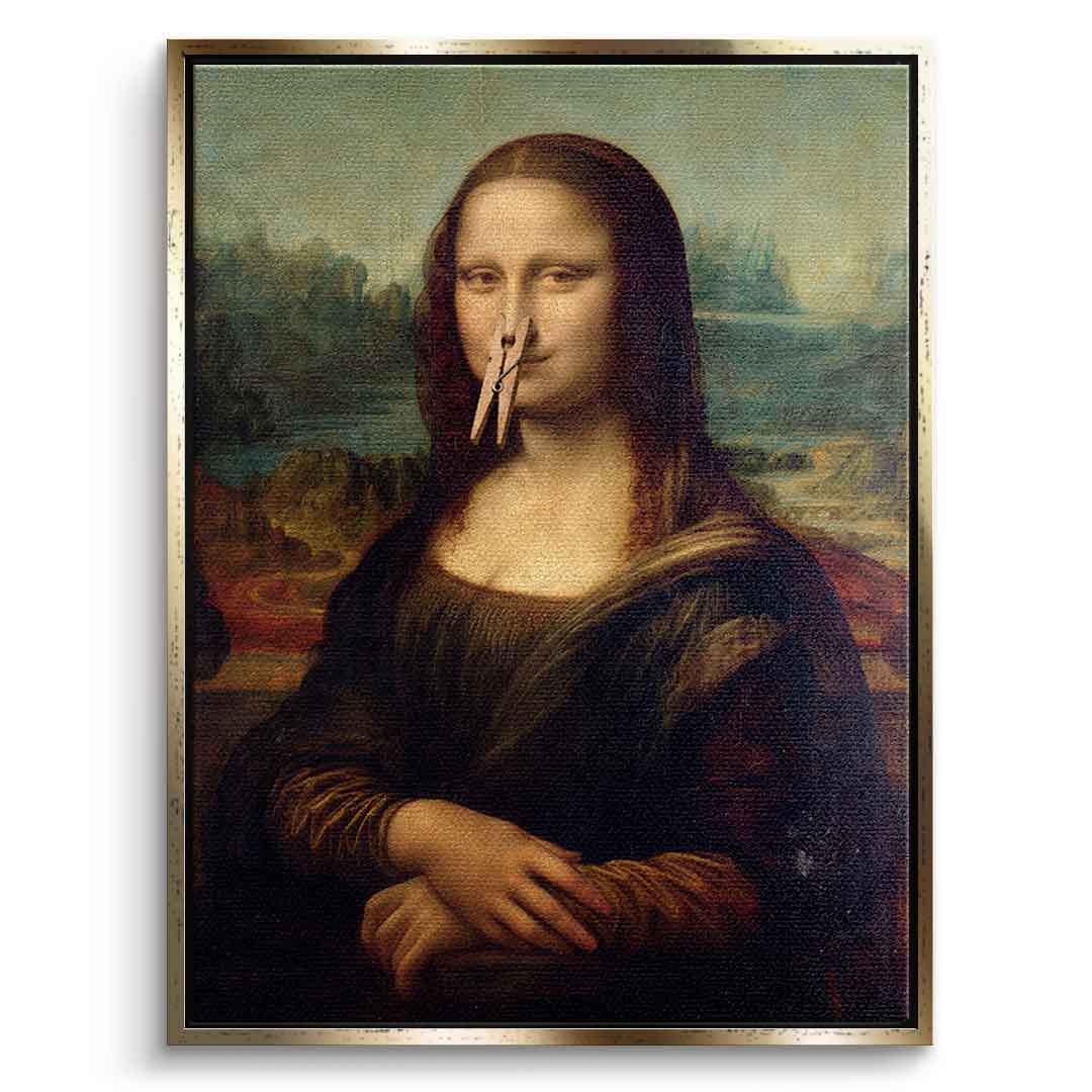 DOTCOMCANVAS Mona Lisa 2 for Toilett Leinwandbild – Humor Klassik WC Wandbild
