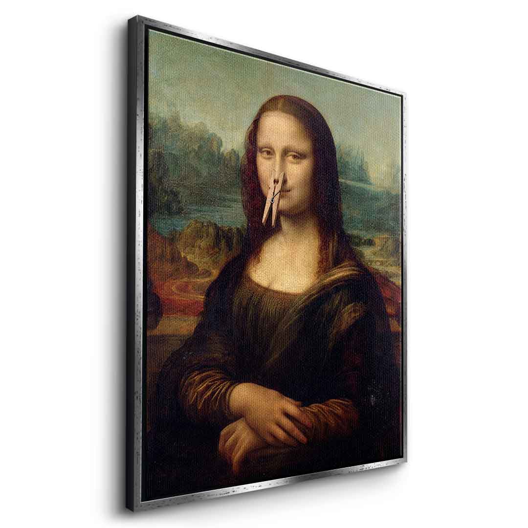 DOTCOMCANVAS Mona Lisa 2 for Toilett Leinwandbild – Humor Klassik WC Wandbild