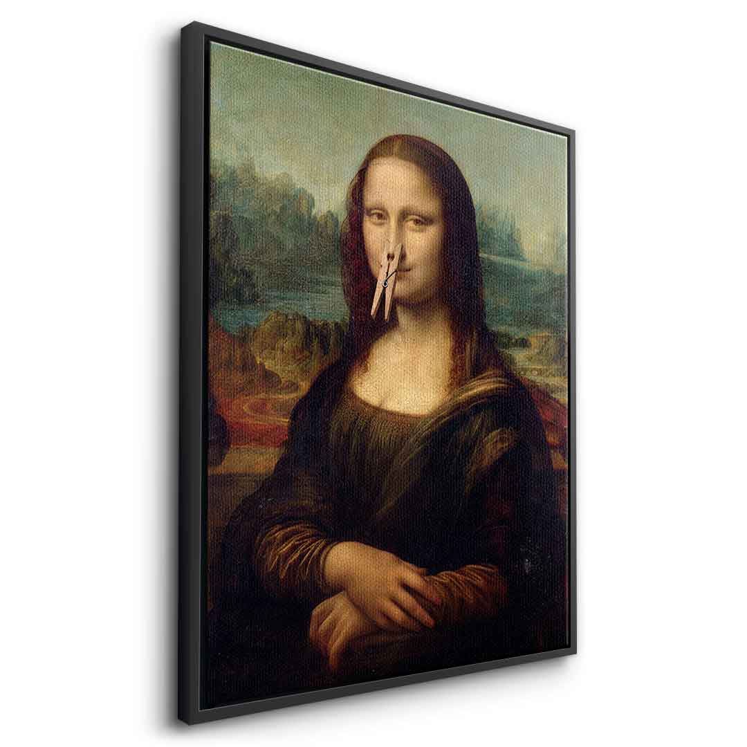 DOTCOMCANVAS Mona Lisa 2 for Toilett Leinwandbild – Humor Klassik WC Wandbild