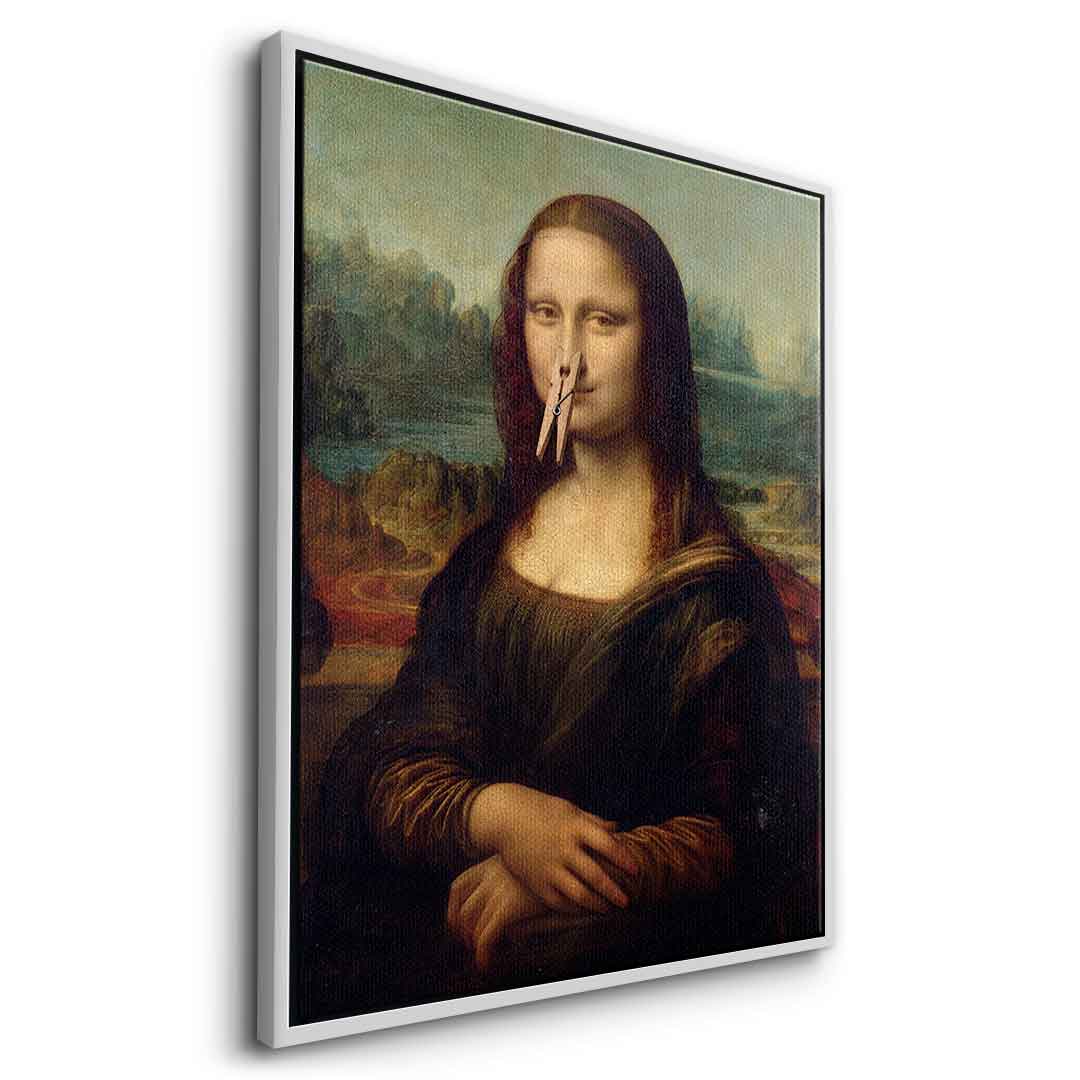 DOTCOMCANVAS Mona Lisa 2 for Toilett Leinwandbild – Humor Klassik WC Wandbild