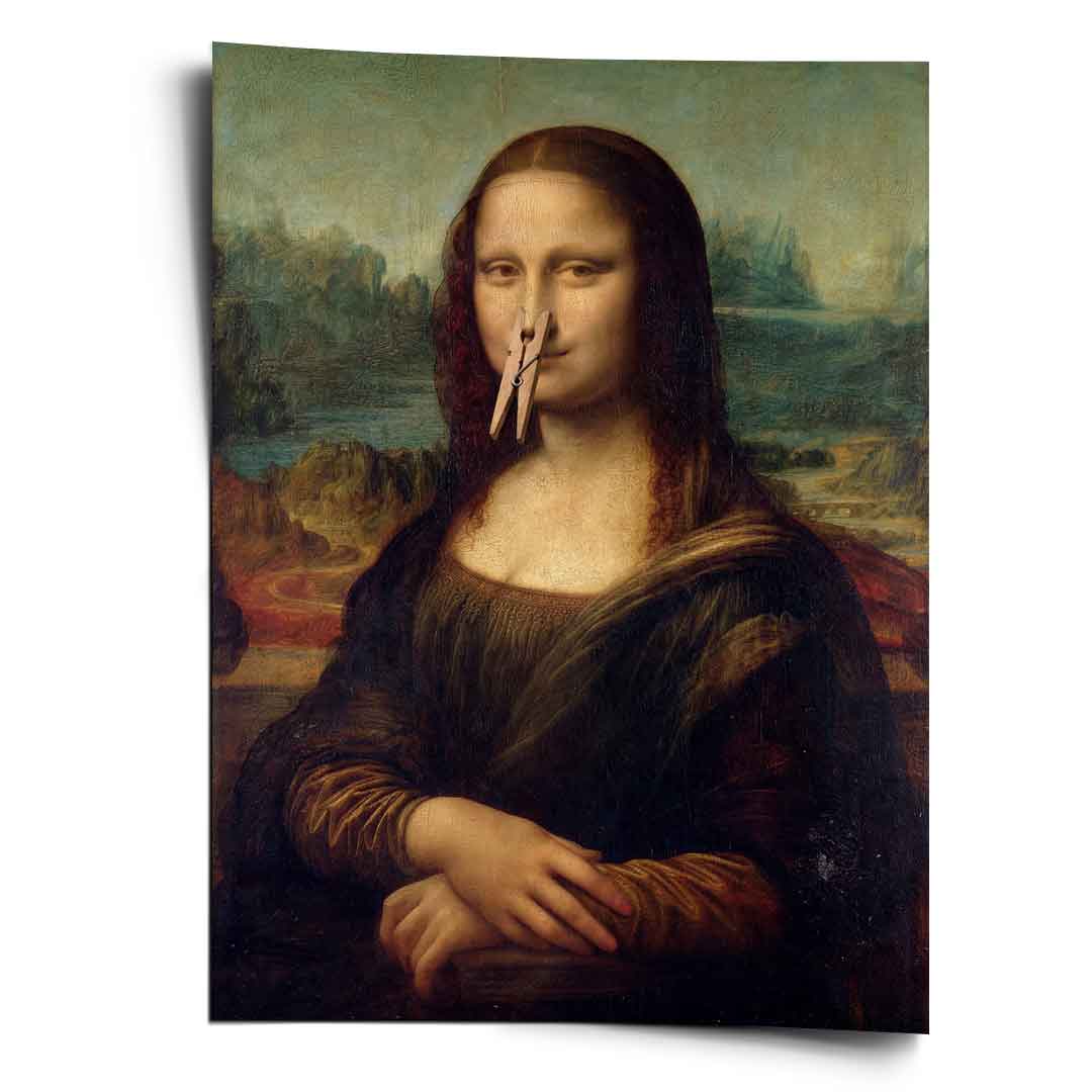DOTCOMCANVAS Mona Lisa 2 for Toilett Poster – Humor Klassik WC Wandbild