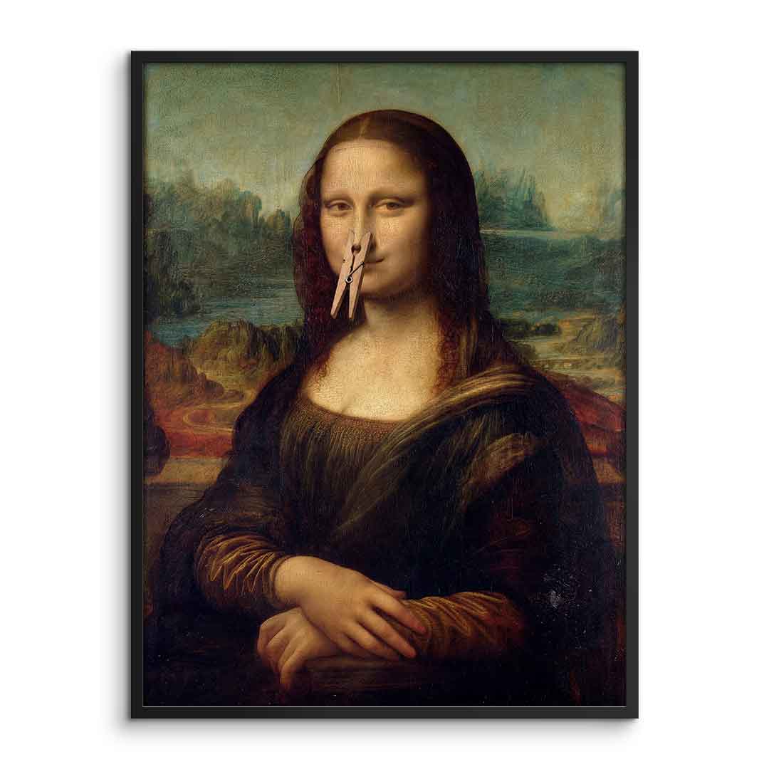 DOTCOMCANVAS Mona Lisa 2 for Toilett Poster – Humor Klassik WC Wandbild