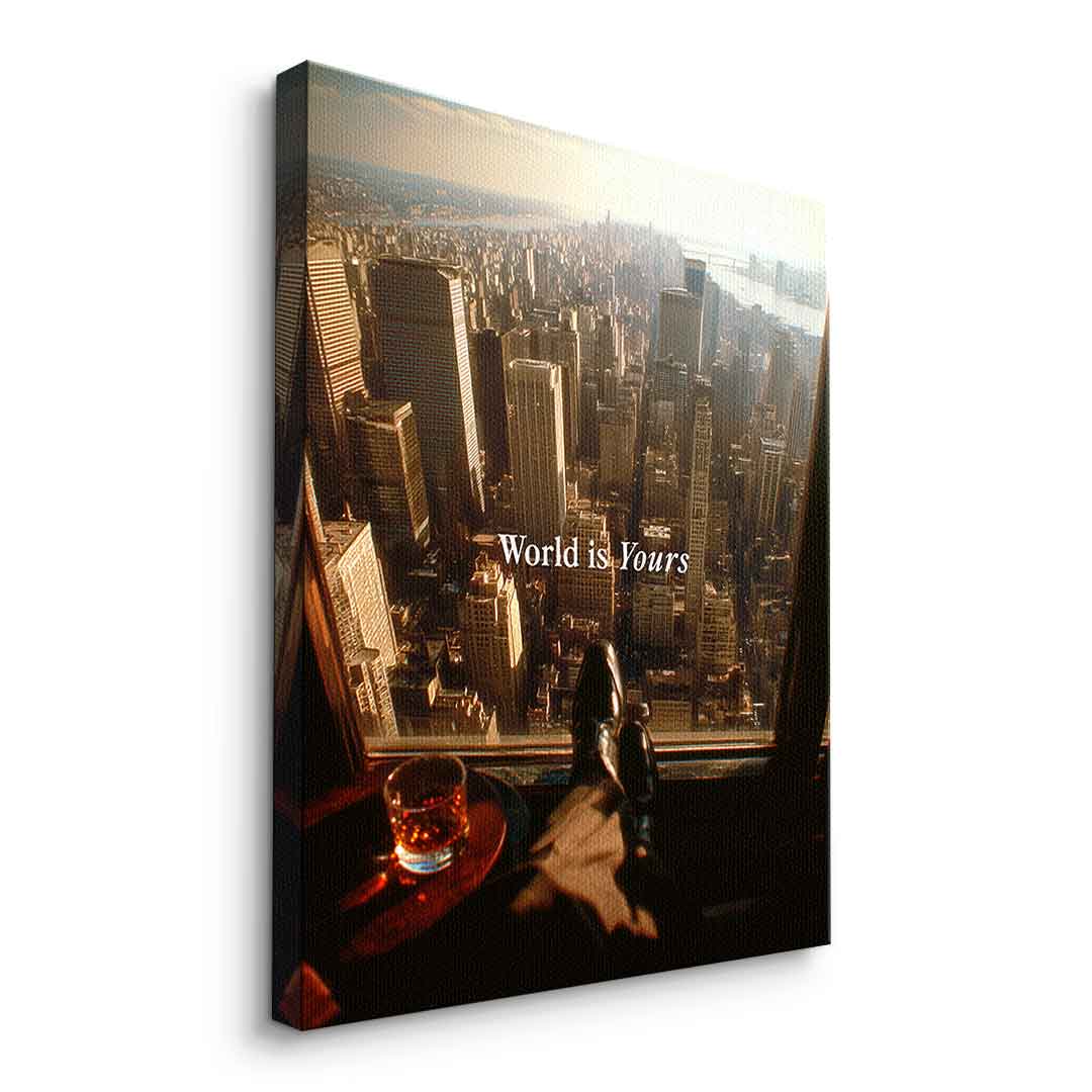 DOTCOMCANVAS World is Yours Leinwandbild Ohne Rahmen Seitenansicht