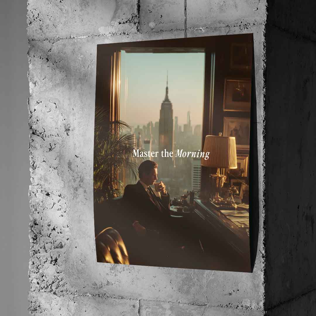 DOTCOMCANVAS Master the Morning Poster Betonwand
