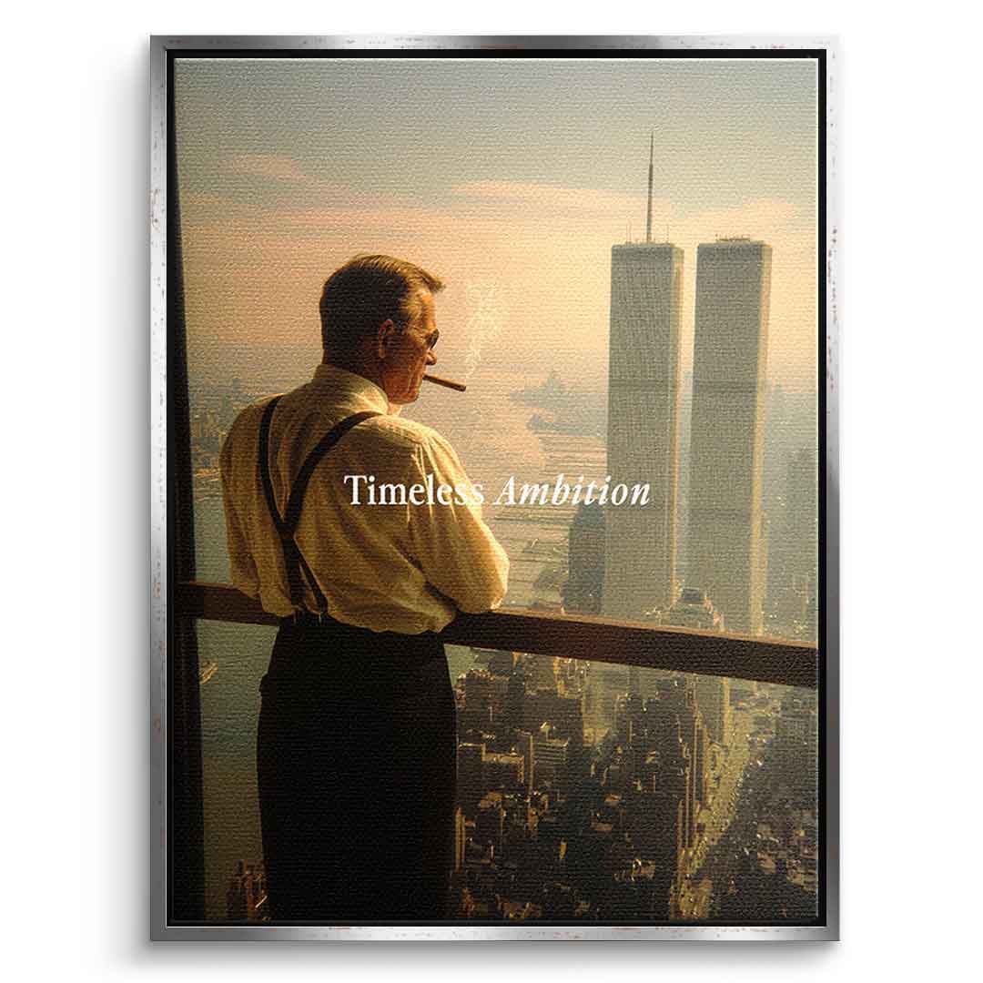 DOTCOMCANVAS Timeless Ambition Leinwandbild Frontansicht silberner Rahmen