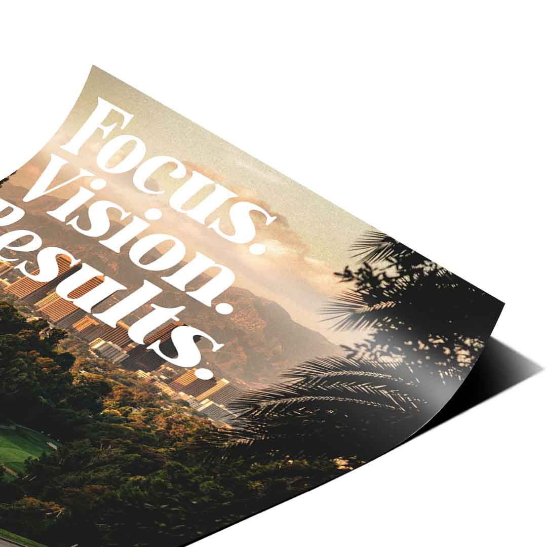 Focus. Vision. Results. Poster Ecke Detail