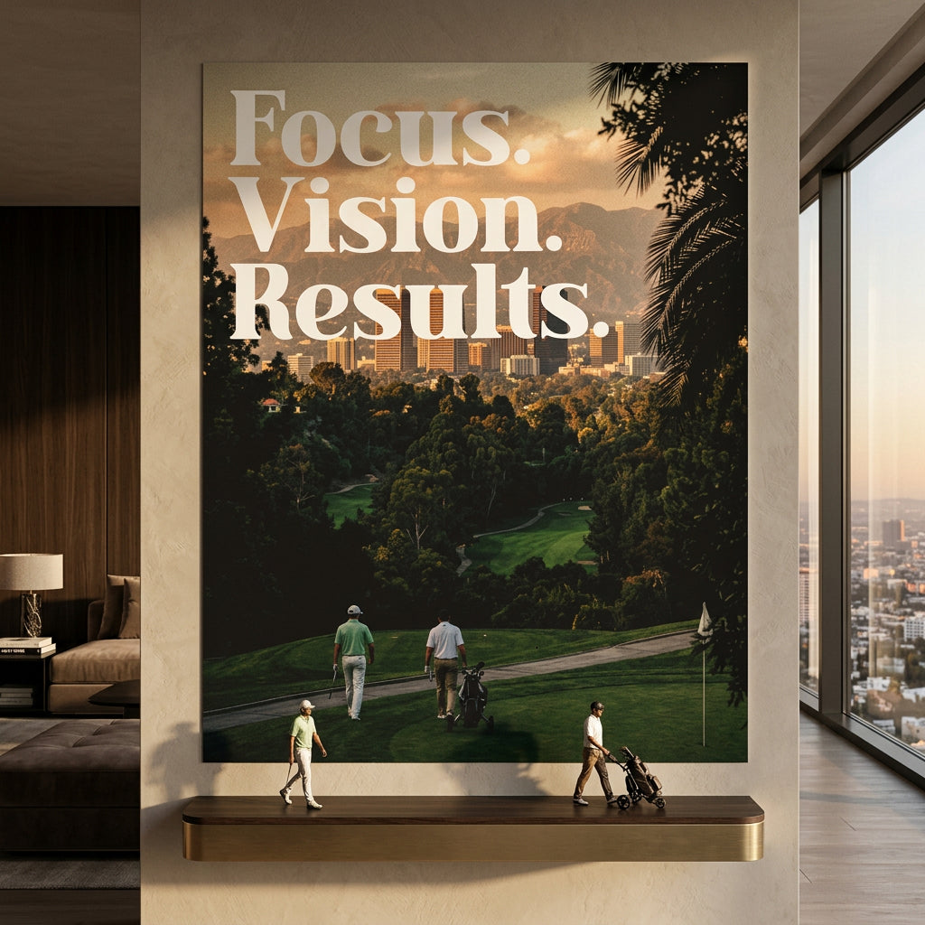 Focus. Vision. Results. Poster im Raum