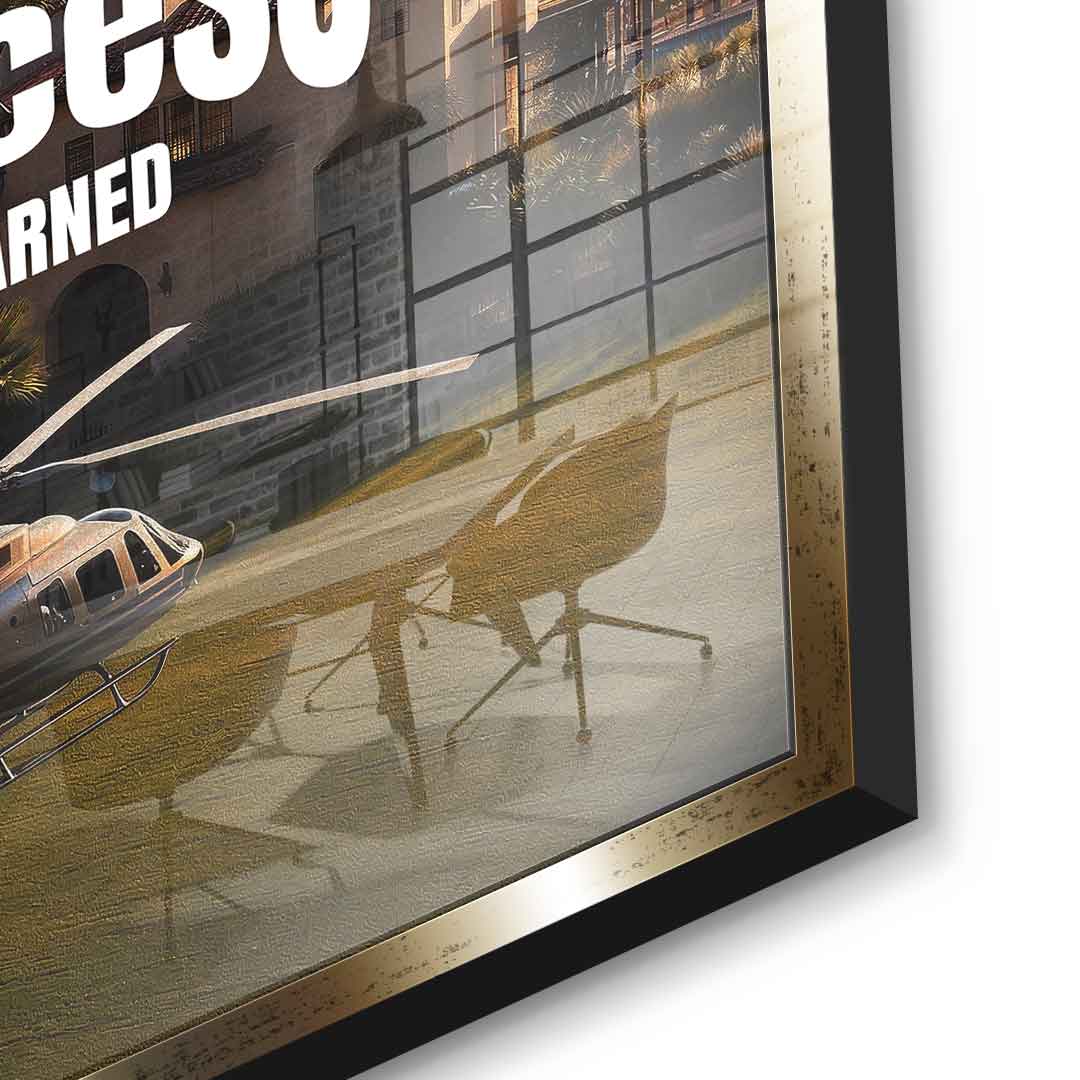 DOTCOMCANVAS Success is Earned Acrylglasbild Größenübersicht Wandformate