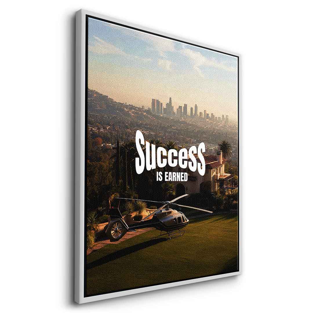 DOTCOMCANVAS Success is Earned Leinwandbild Holzkeilrahmen Detail FSC