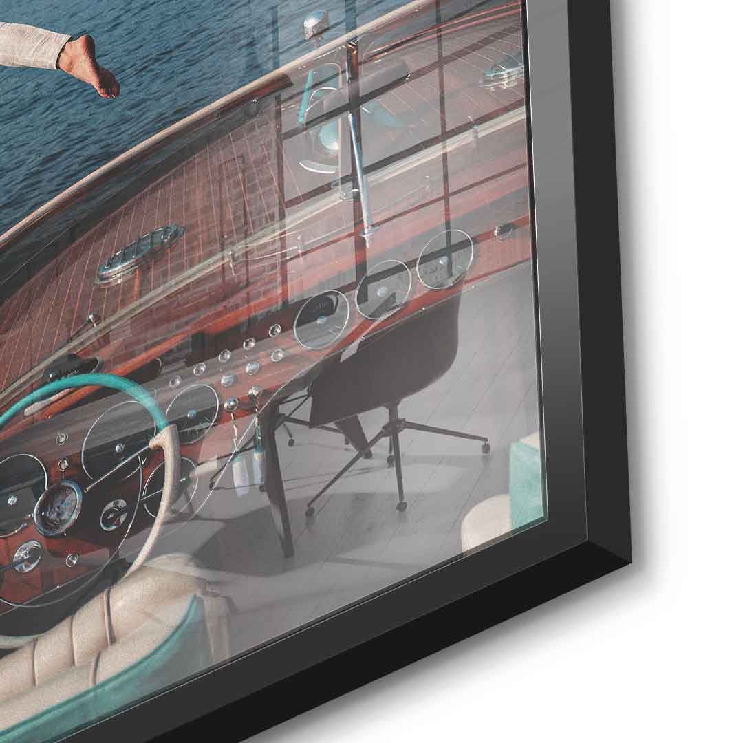 DOTCOMCANVAS Life Rewards Risk Acrylglasbild Detail schwarzer Rahmen