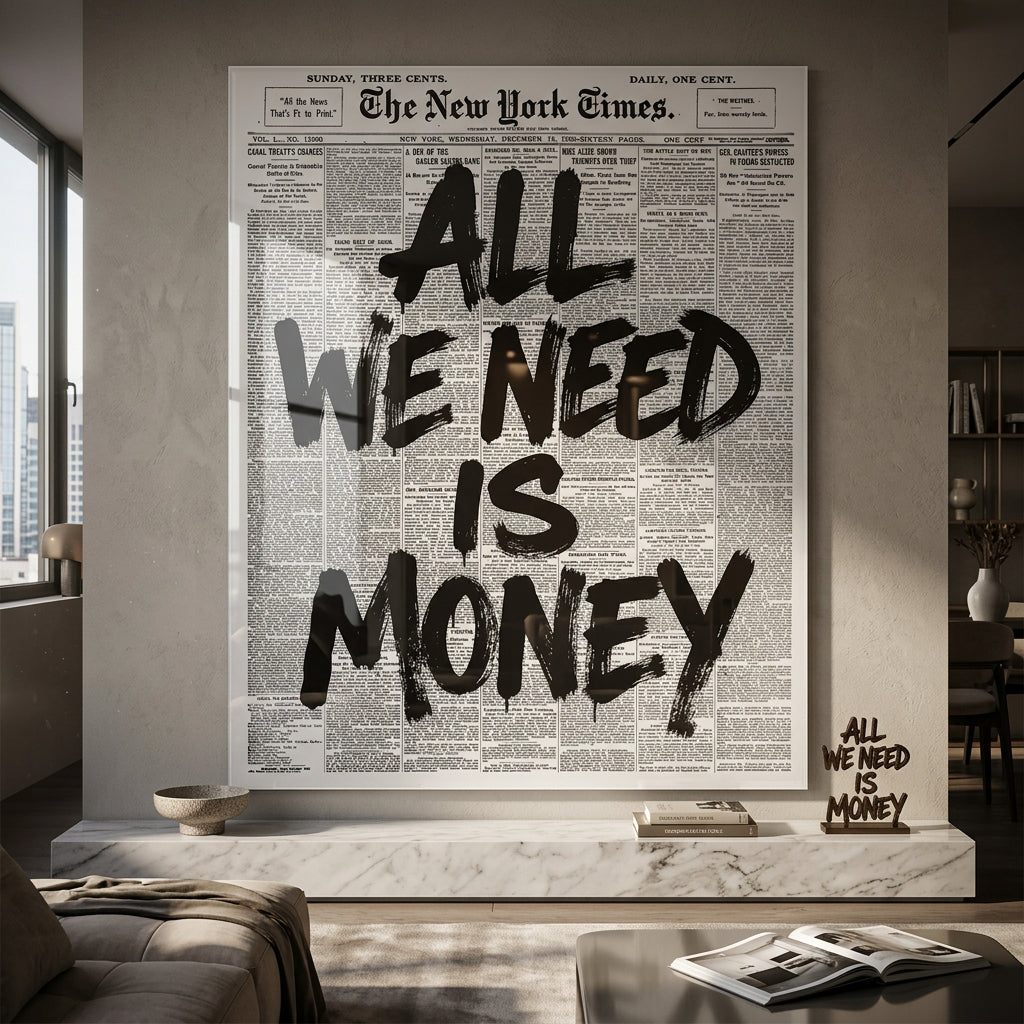 All we need is money - Raum Mockup Acryl