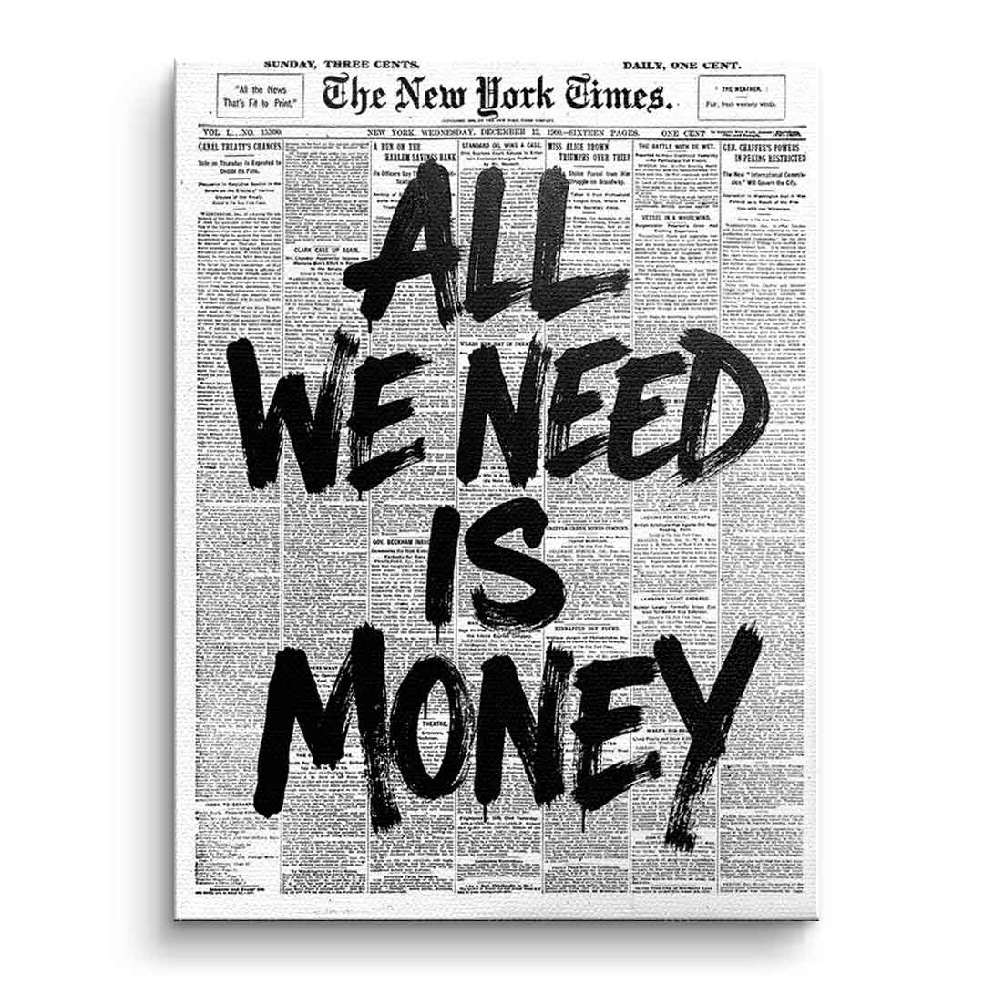 All we need is money - Front Ohne Rahmen