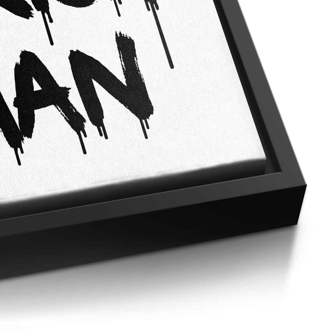 DOTCOMCANVAS Mom, I am a Rich, Man. Leinwandbild Detail schwarzer Rahmen