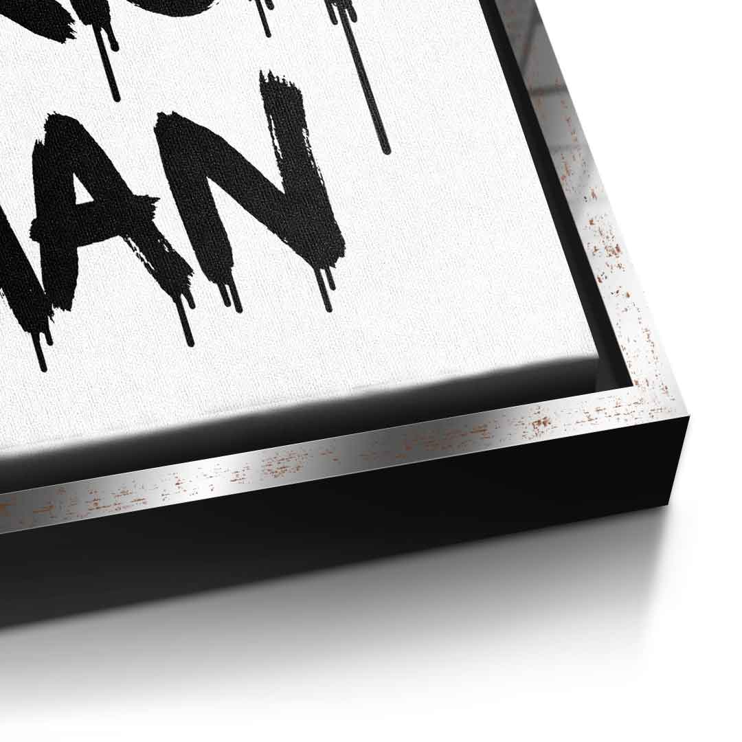 DOTCOMCANVAS Mom, I am a Rich, Man. Leinwandbild Detail Silber Rahmen