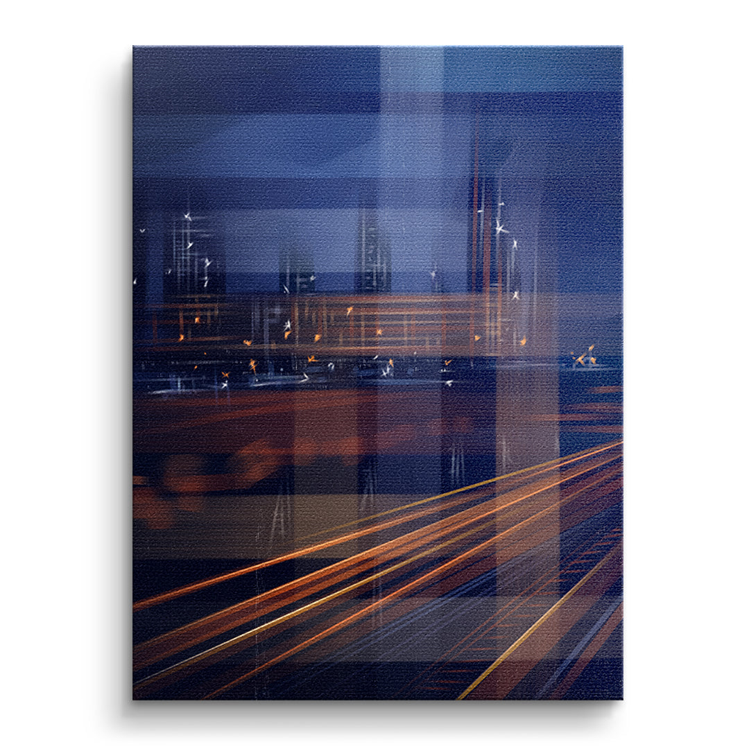 A City Night Permeated with Light Leinwandbild ohne Rahmen