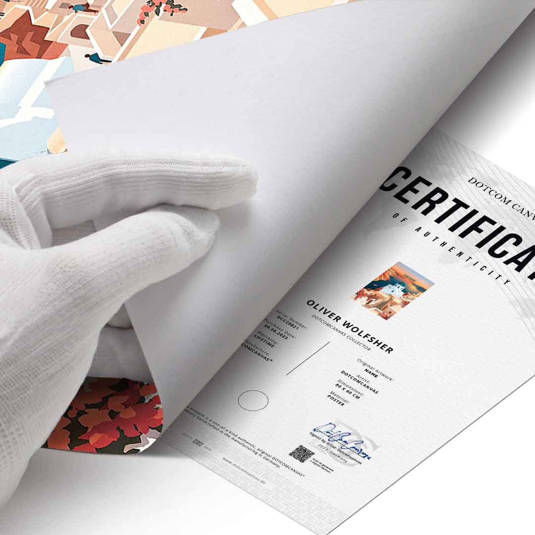 Santorini Poster Certificate