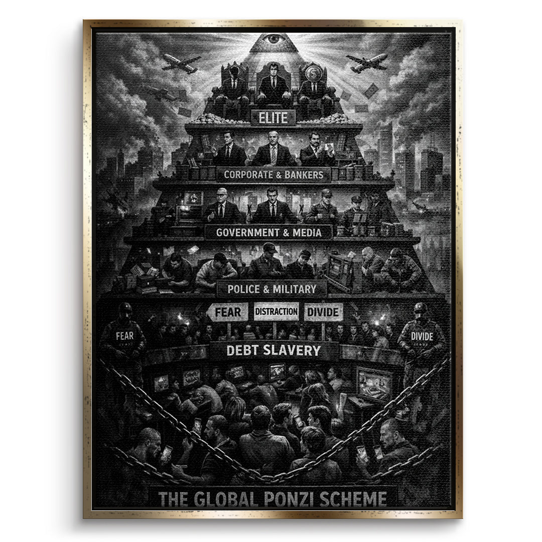 Elite Pyramide Leinwand goldener Rahmen