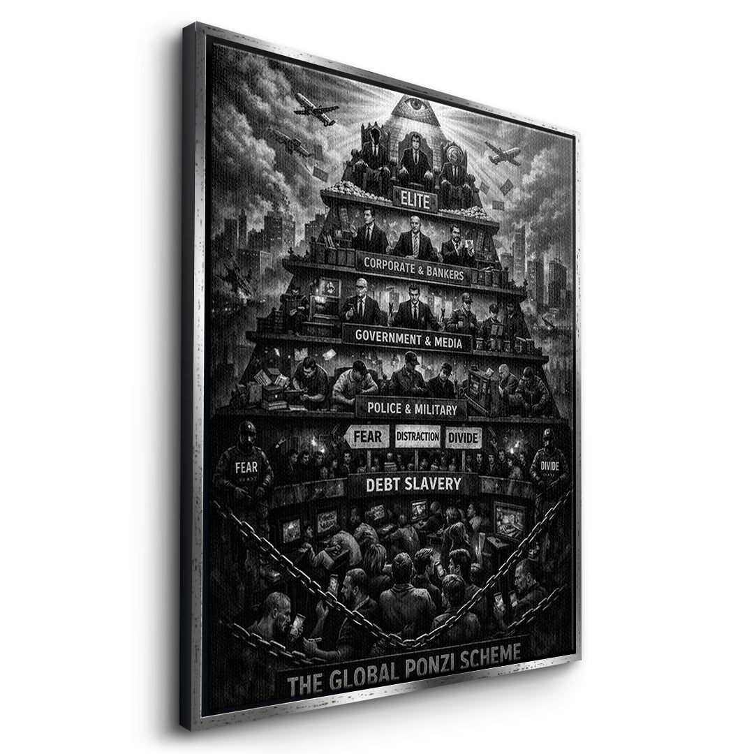 Elite Pyramide Leinwand Seitenansicht silber Rahmen